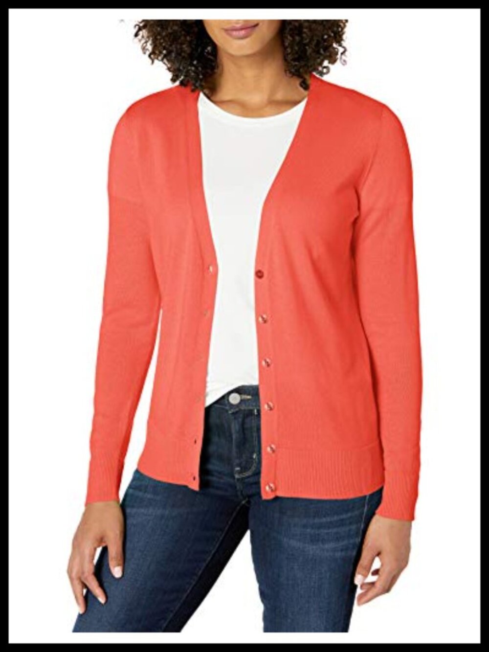 Women's Lightweight V-Neck Button Cardigan Sweater Long Sleeve Knit